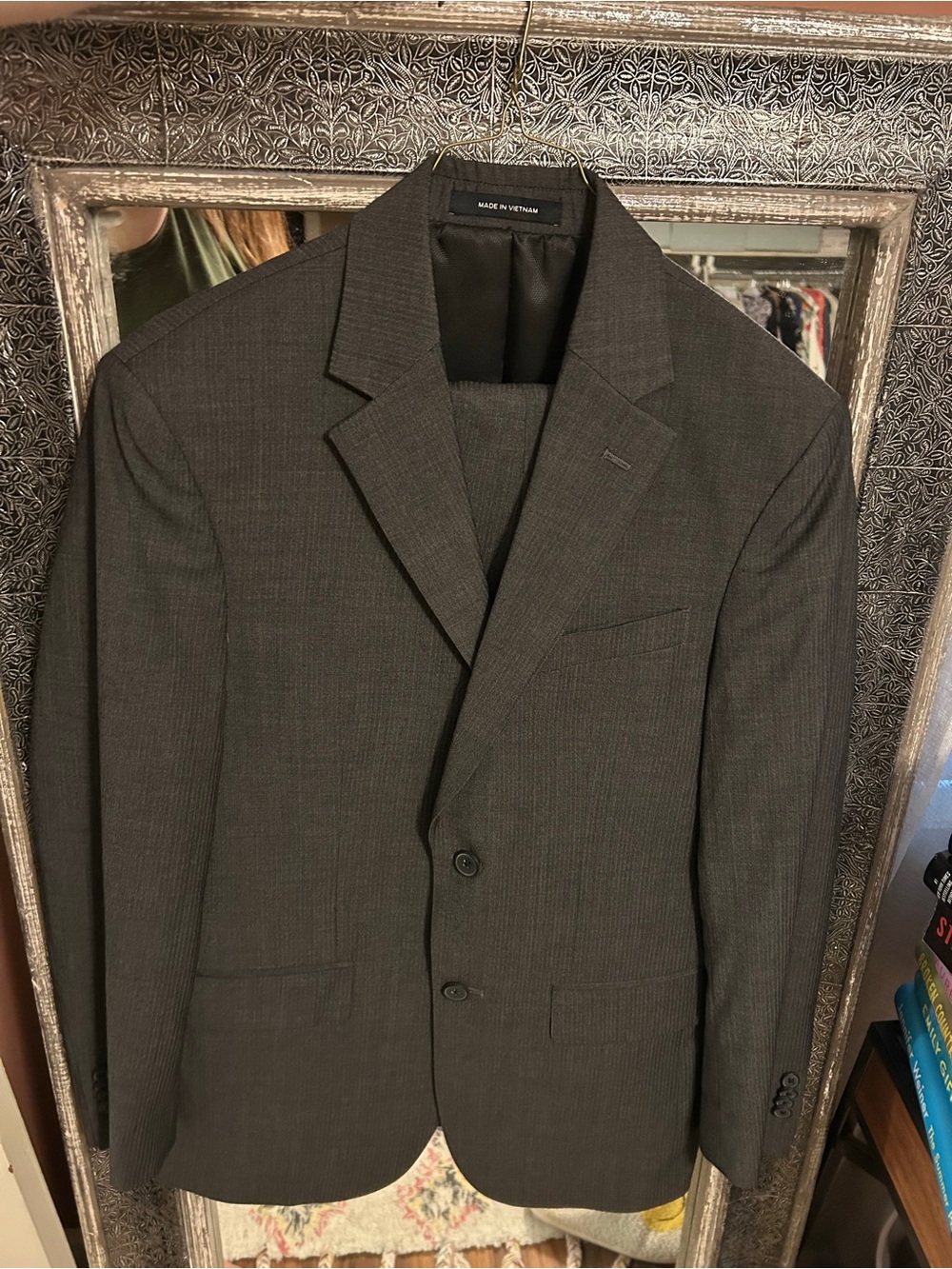 Kenneth Cole Men's Dark Charcoal Gray Suit